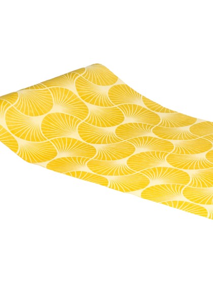GINGKO PRINTED MUSTARD TABLE RUNNER 28CM X 3M
