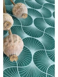 GINGKO PRINTED GREEN TABLE RUNNER 28CM X 3M