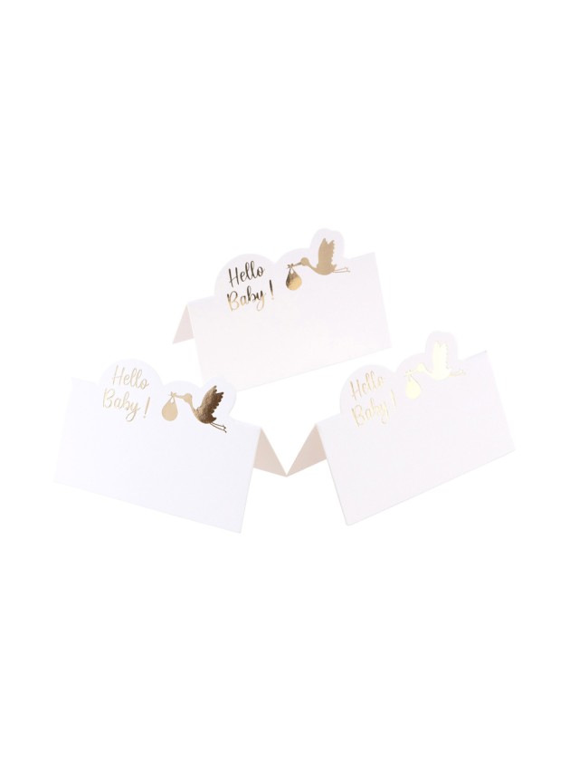 SET 6 MARQUE-PLACES HELLO BABY 8CM X 5.5CM
