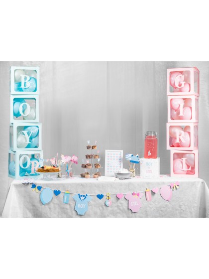 GUIRLANDE GENDER REVEAL BOY OR GIRL 2M X 21CM