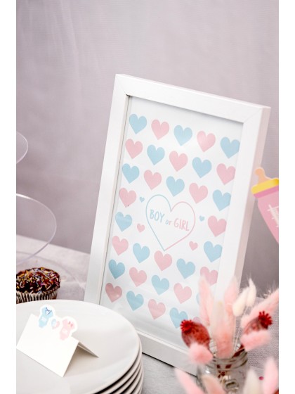 CADRE BLANC LIVRE D’OR GENDER REVEAL 20CM X 30CM