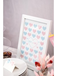 WHITE FRAME GUEST BOOK GENDER REVEAL 20CM X 30CM