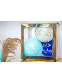 SACHET 6 BALLONS LATEX BLEU HELLO BABY DIA 27CM