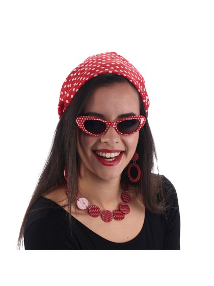 50’S KIT RED WITH WHITE DOTS 4 PIECES ONE SIZE
