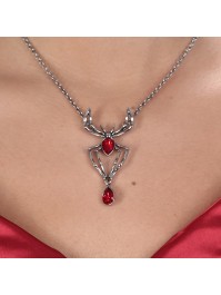 SPIDER NECKLACE RED RHINESTONE 