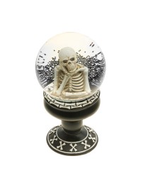 SNOWGLOBE THINKING SKELETON DIA 10CM X 18CM