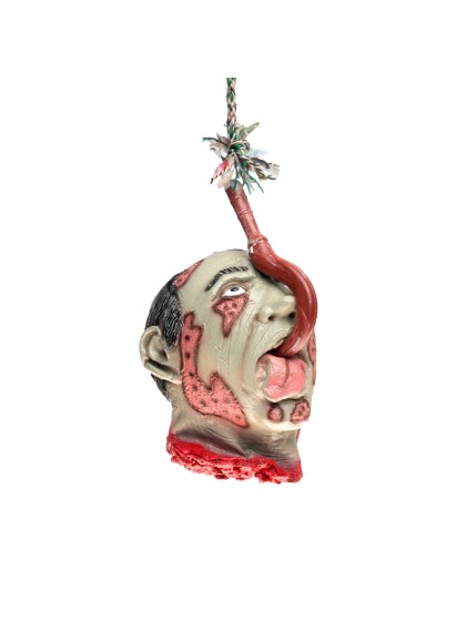 LATEX MAN HEAD WITH HOOK IN MOUTH 22CM X 23CM X 33CM