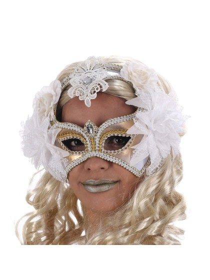 MASQUE CARNAVAL DE BAHIA BLANC/OR 