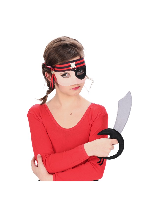 SET PIRAT - 2 PCS MASKE UND SÄBEL Einheitsgröße