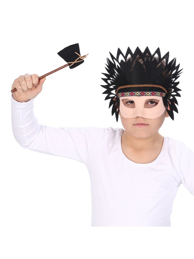 KIT INDIEN - 2 PCS MASQUE ET BAGUETTE LANCE TU