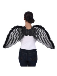 AILES D’ANGE NOIR ARGENT 43CM X 1M