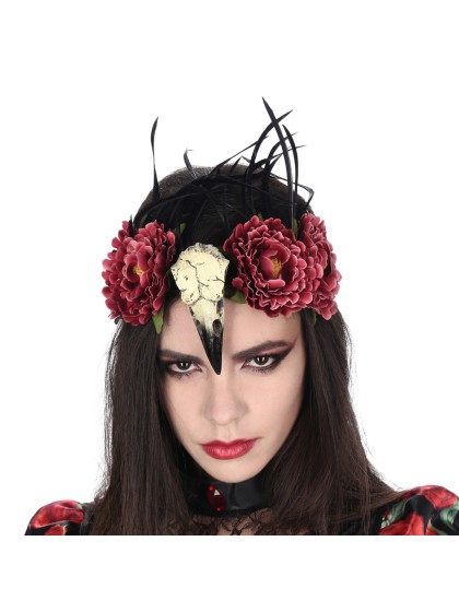 VOODOO HEADBAND BIRD HEAD BURGUNDY 