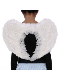 WHITE ANGEL WINGS 60CM X 45CM
