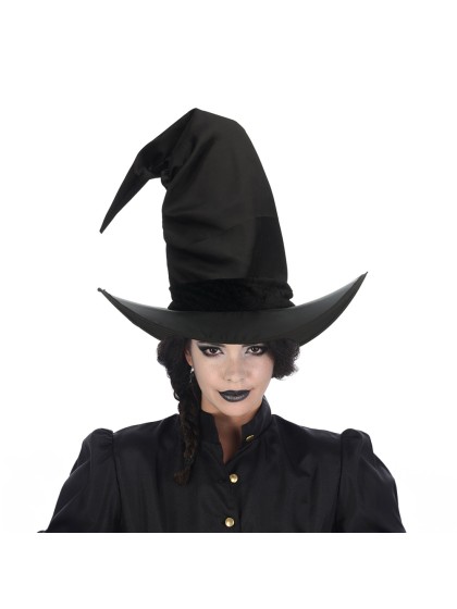 CHAPEAU SORCIERE NOIR SATIN TU