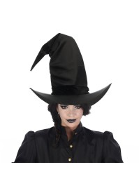 CHAPEAU SORCIERE NOIR SATIN TU