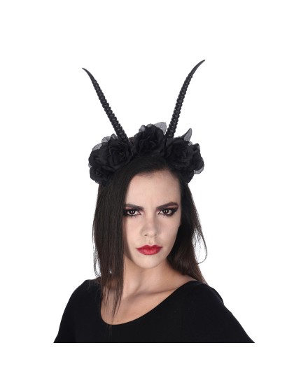COIFFE SERRE TETE CORNES DE DEMON NOIR 