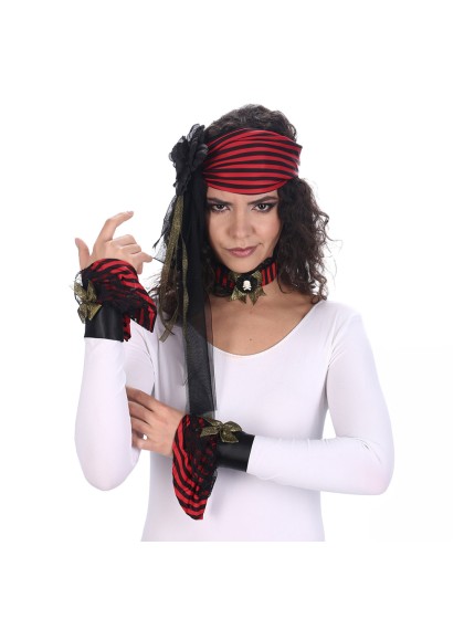 PIRAT KIT: 2 CUFFS NECKLACE HEADBAND ONE SIZE