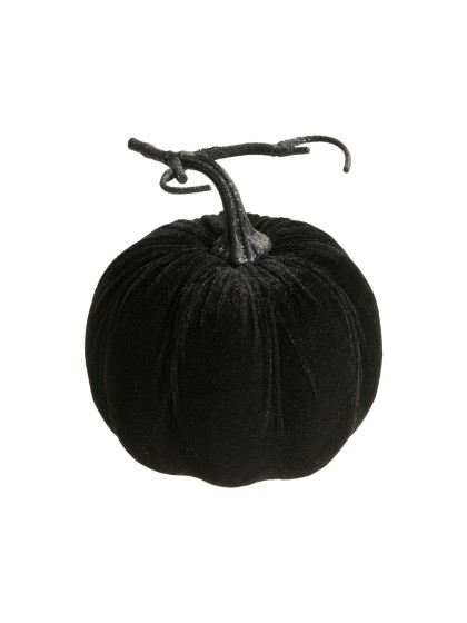 BLACK VELVET PUMPKIN DIA 17CM X 17CM HT