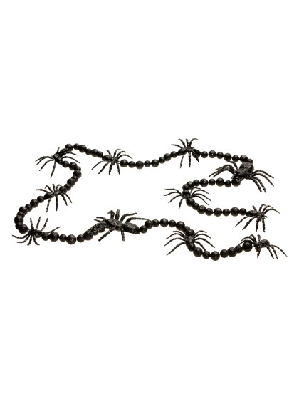 BLACK SPIDER GARLAND 160CM