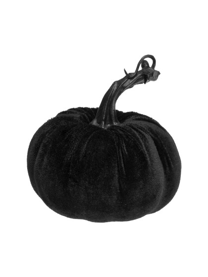 BLACK VELVET PUMPKIN DIA 10CM X 7/11CM HT