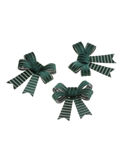 3 NOEUDS VELOURS COTELE VERT SAPIN 10CM X 12.7CM