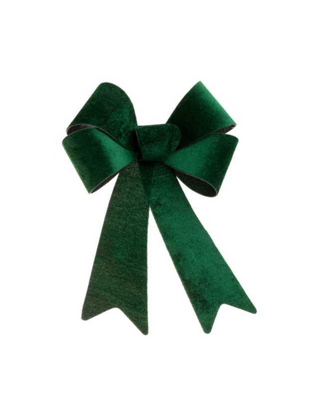 1 VELVET DARK GREEN BOW 36.5CMX 50.8CM