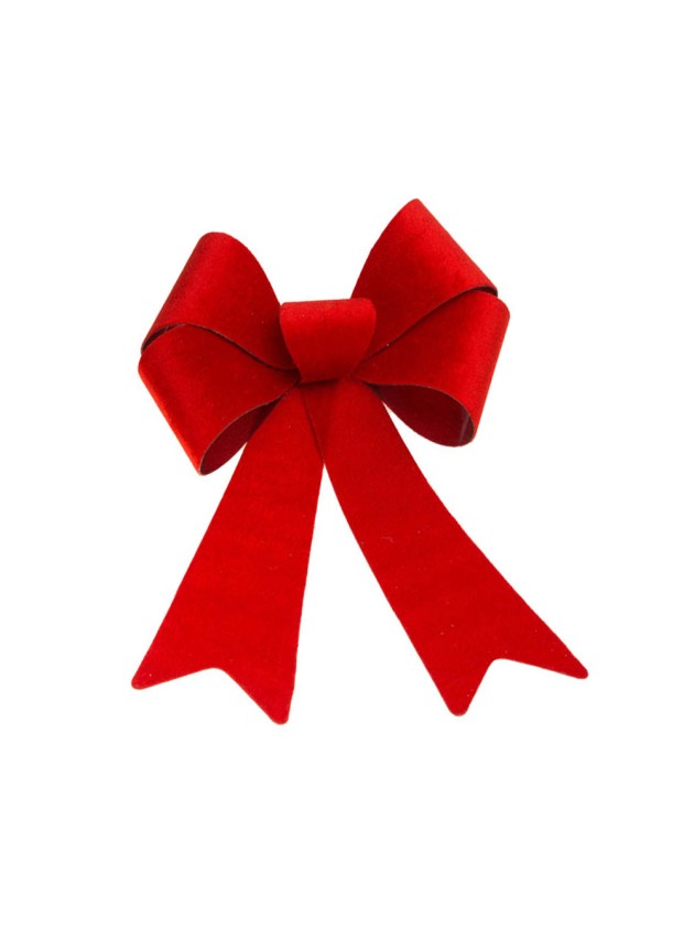 1 NOEUD VELOURS ROUGE 22.9CM X 39.1CM