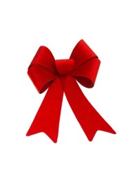 1 NOEUD VELOURS ROUGE 22.9CM X 39.1CM