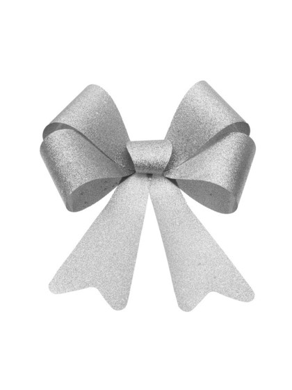 1 SILVER BOW HOLOGRAPHIC STARS 36.5CM X 50.8CM