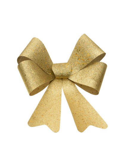 1 NOEUD PAILLETTES OR ETOILES HOLOGRAMMES 36.5CM X 50.8CM