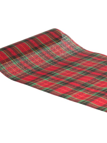 TABLE RUNNER DUNBAR RED/GREEN/GOLD 28CM X 3M