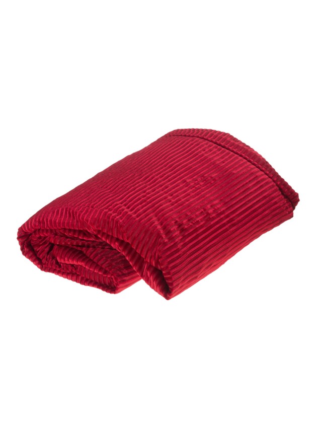 BURGUNDY CORDUROY FOLDED TABLECLOTH 140CM X 240CM