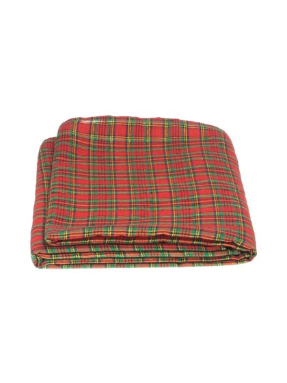 SCOTTISH FOLDED TABLECLOTH RED/GREEN/GOLD 140CM X 240CM