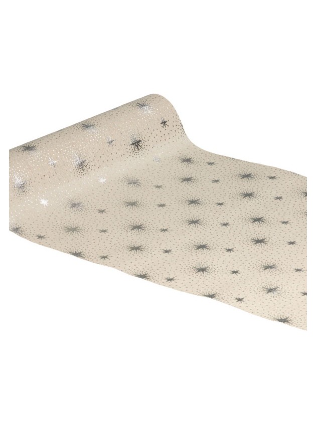 ENCHANTMENT METAL SILVER TABLE RUNNER 28CM X 3M