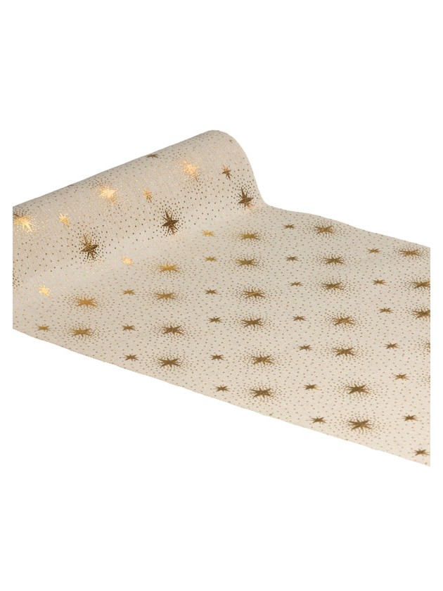 ENCHANTMENT METAL GOLD TABLE RUNNER 28CM X 3M