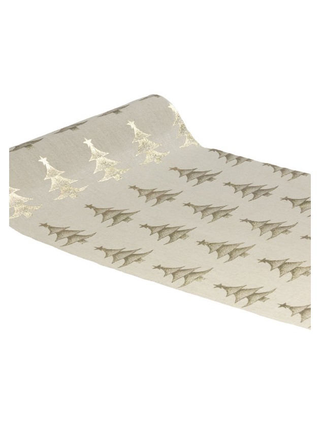 TABLE RUNNER KING OF FOREST METAL CHAMPAGNE 28CM X 3M