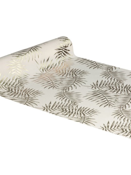 METAL CHAMPAGNE LEAVES TABLE RUNNER 28CM X 3M