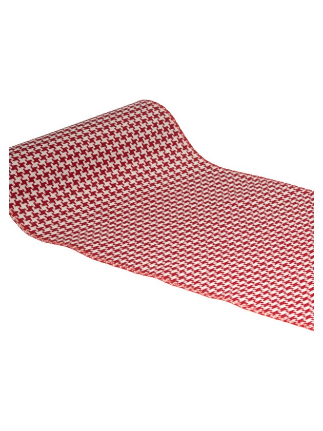 TABLE RUNNER WIND ROSES RED/WHITE 28CM X 3M