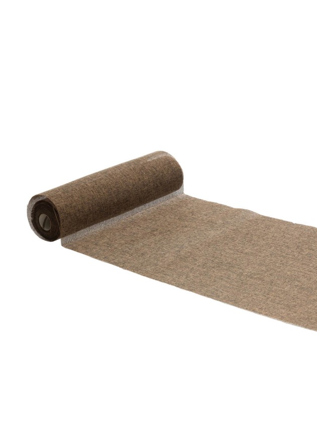 JUTE TABLE RUNNER RUSTIC CREAM/BROWN 28CM X 5M