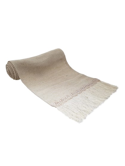 CHEMIN DE TABLE BRODE NATUREL BOHEME 27CM X 3M