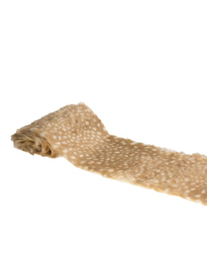 FUR TABLE RUNNER BROWN DEER/WHITE 20CM X 2M