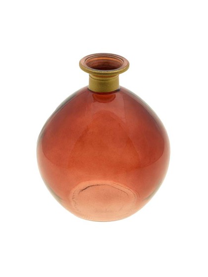 DAISY BALL VASE DARK RED GOLD 12.5CM X 14.5CM