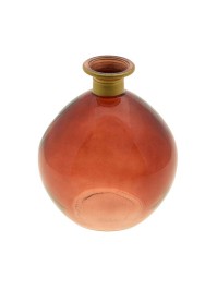 DAISY BALL VASE DARK RED GOLD 12.5CM X 14.5CM