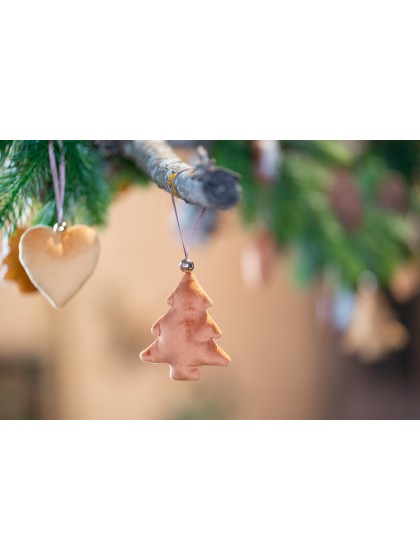 SACHET 4 MINI DECORATIONS VELOURS AMBRE 3 MOD ASS ENV 7CM X 7CM