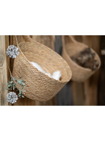 SET 4 PANIERS JONC NATUREL ANSE 18CM X 12CM X 13CM/24CM X 18CM X 15CM/28CM X 22CM X 17CM/32CM X 26CM X 19CM