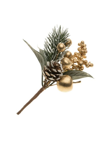 GOLD LEAVES STEM 13CM