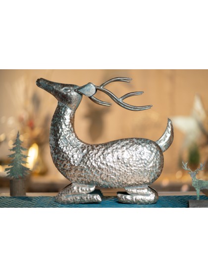 RENNE METAL MAJESTIC VINTAGE OR PATINE ASSIS 43CM X 44CM