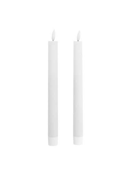 2 BOUGIES FLAMBEAUX LED BLANC 2CM X 24CM