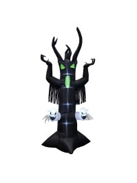 BAUM MALEFIQUE SCHWARZ AUFBLASBAR AUGEN UND GEISTER LEDs 270CM