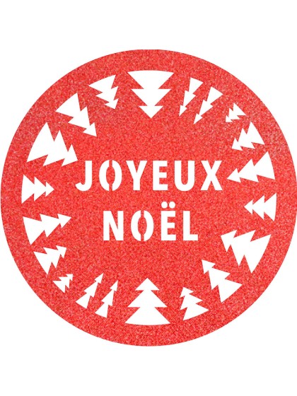 6 TABLE SETS GLITTER RED PREMIUM JOYEUX NOEL TREES DIA 34CM
